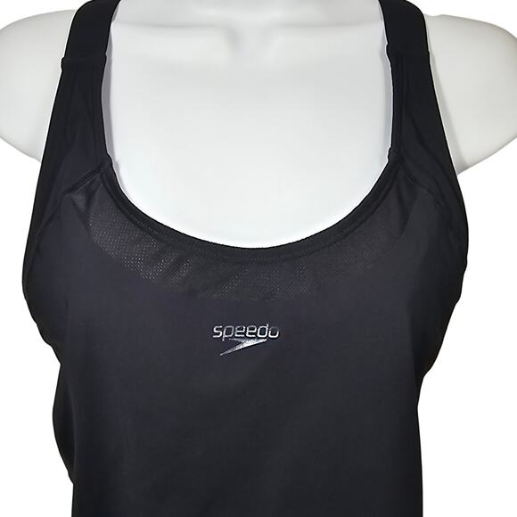 Speedo Power Plus LZR Fit Thick Strap Black Performance Swimsuit Size 14 - Picture 4 of 13